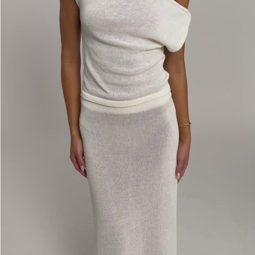 SNDYS Cali Top White Off Shoulder Knit XS